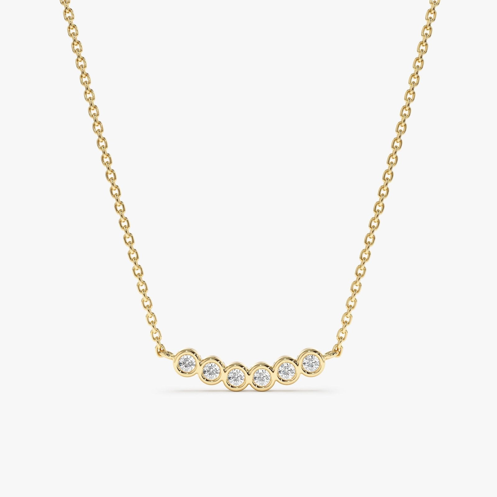 Curved Bubble Bar Diamond Necklace