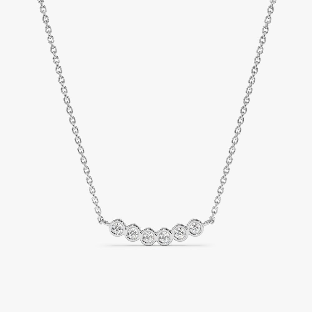 Curved Bubble Bar Diamond Necklace