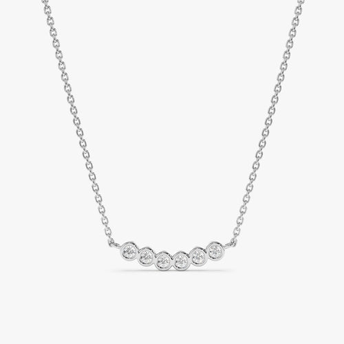 Curved Bubble Bar Diamond Necklace