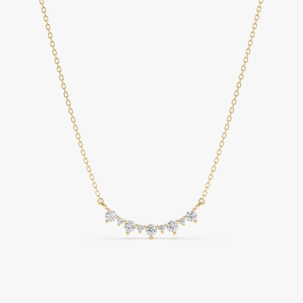 Curved Diamond Bar Necklace