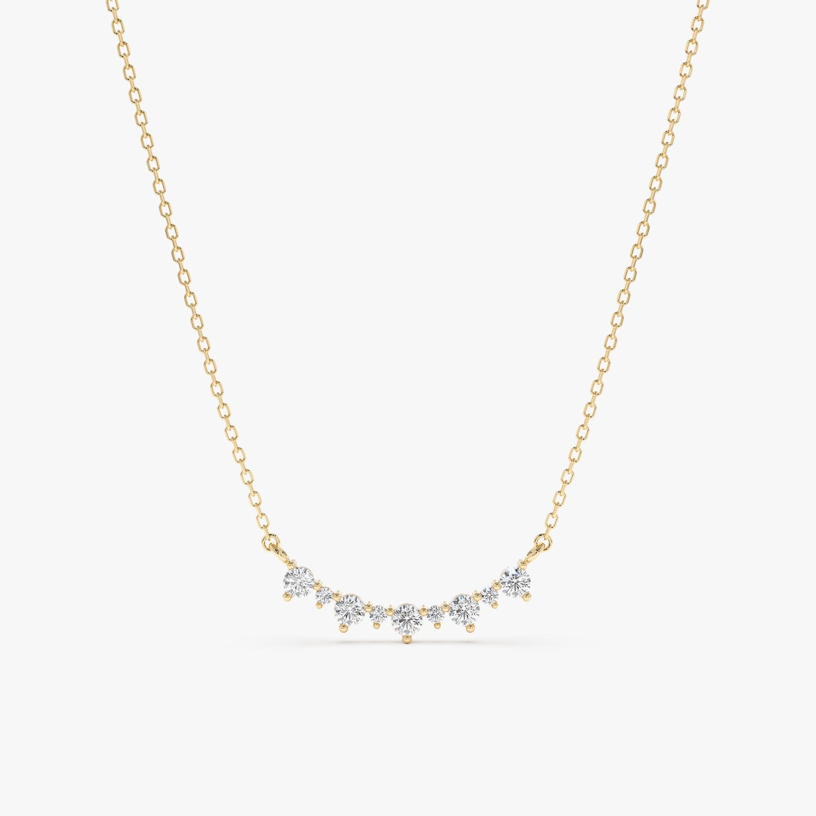 Curved Diamond Bar Necklace