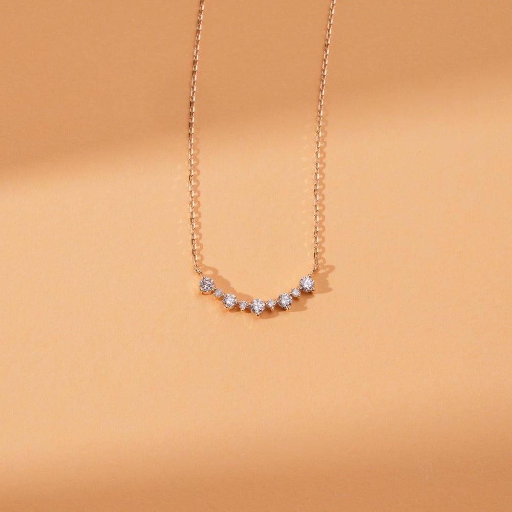 Curved Diamond Bar Necklace