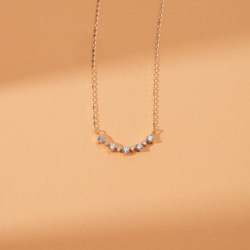 Curved Diamond Bar Necklace