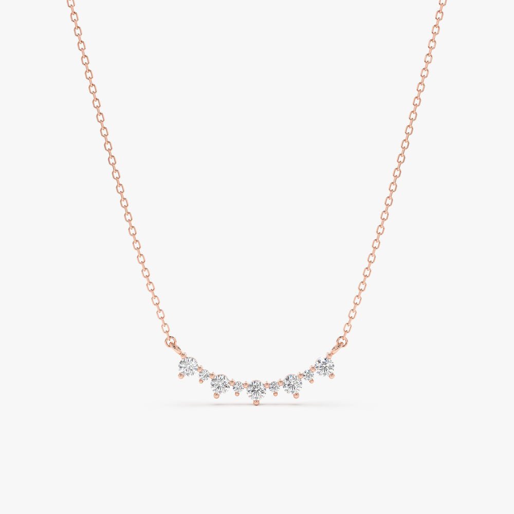 Curved Diamond Bar Necklace