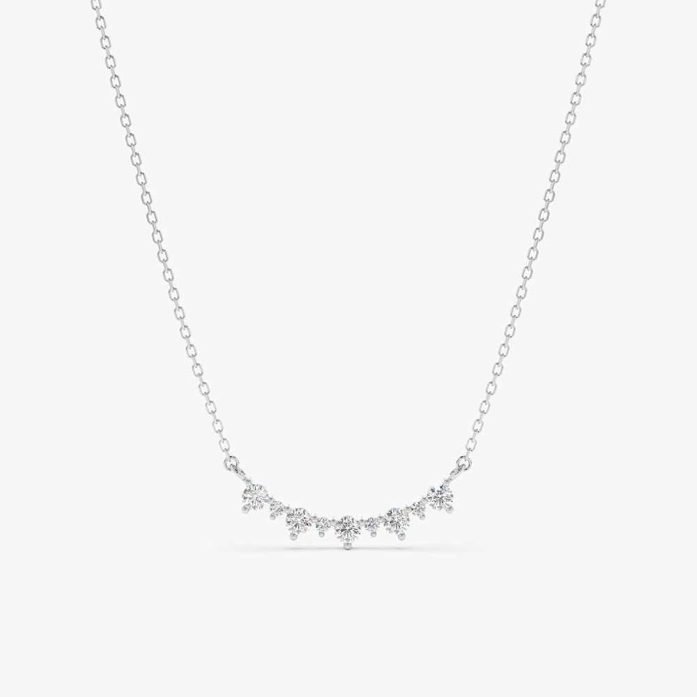 Curved Diamond Bar Necklace