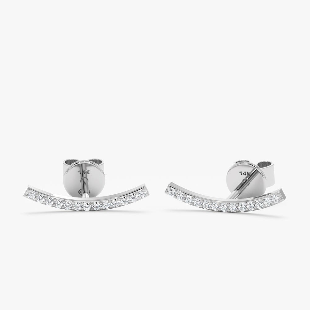 Curved Diamond Bar Studs