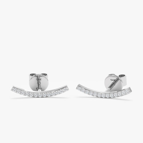Curved Diamond Bar Studs