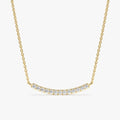 Curved Natural Diamond Bar Necklace