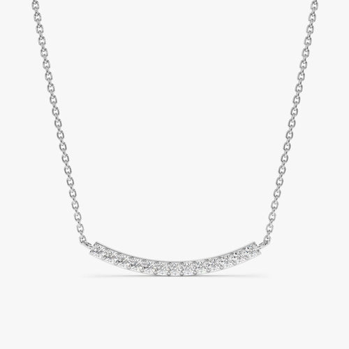 Curved Natural Diamond Bar Necklace
