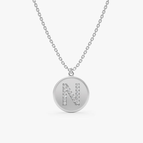 Custom Initial Diamond Coin Necklace