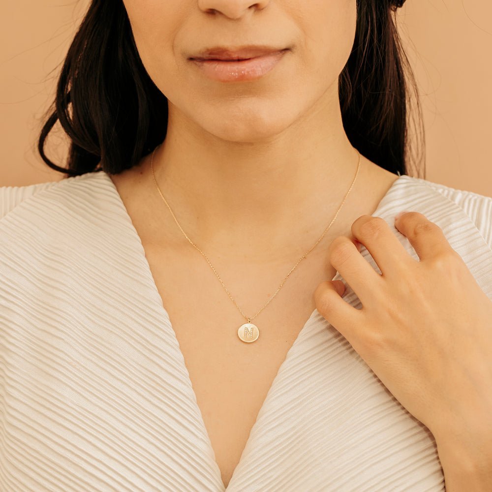 Custom Initial Diamond Coin Necklace