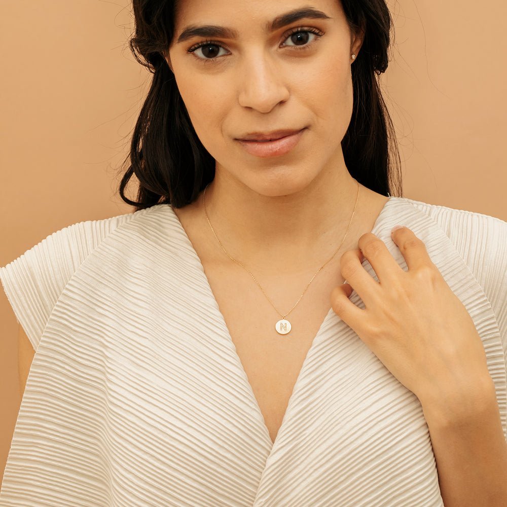 Custom Initial Diamond Coin Necklace