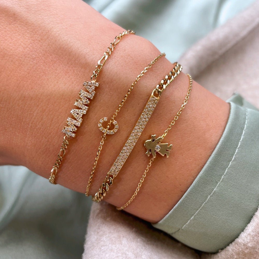 Custom Name Figaro Chain Bracelet