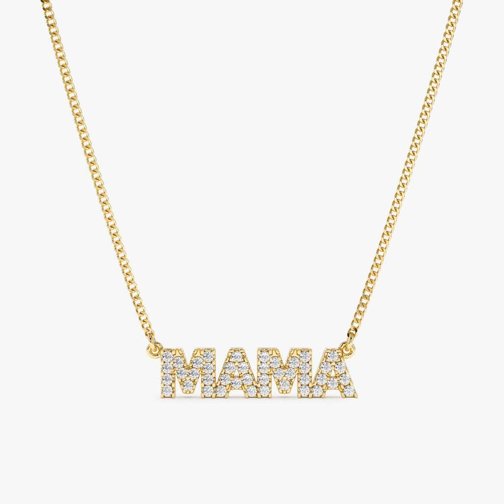 Dainty Block Letter Diamond Name Necklace