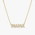 Dainty Block Letter Diamond Name Necklace