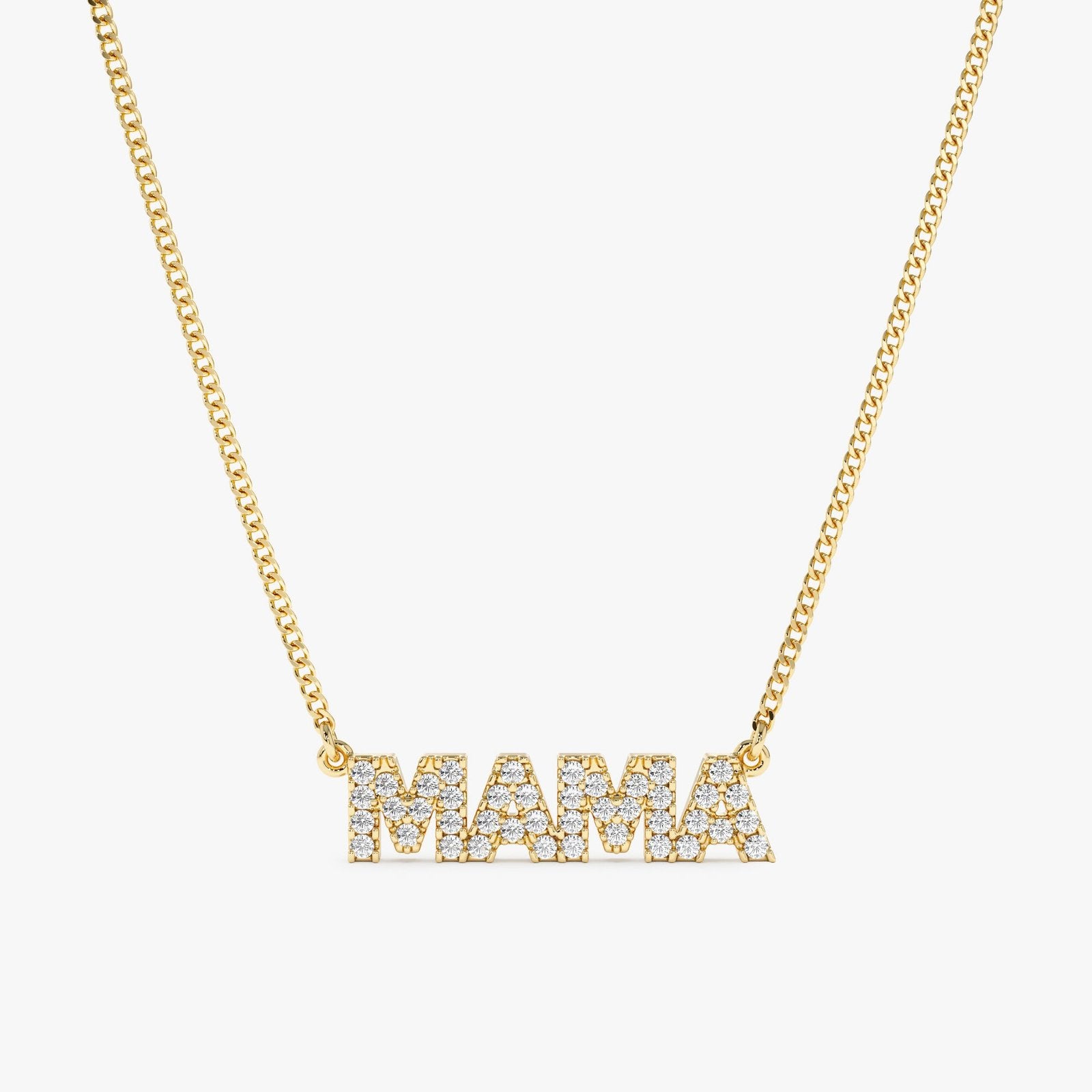 Dainty Block Letter Diamond Name Necklace
