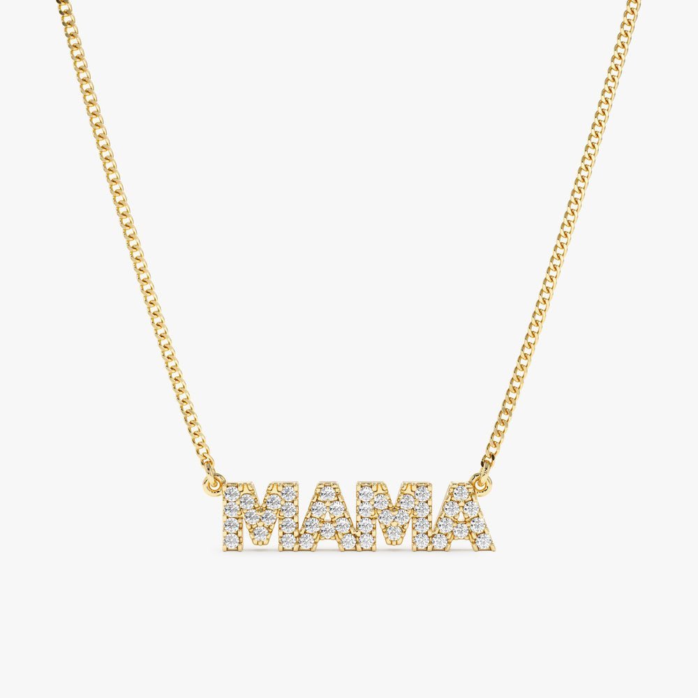 Dainty Block Letter Diamond Name Necklace
