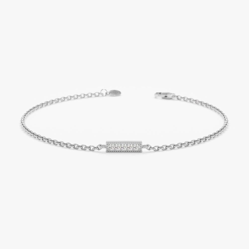 Dainty Diamond Bar Bracelet