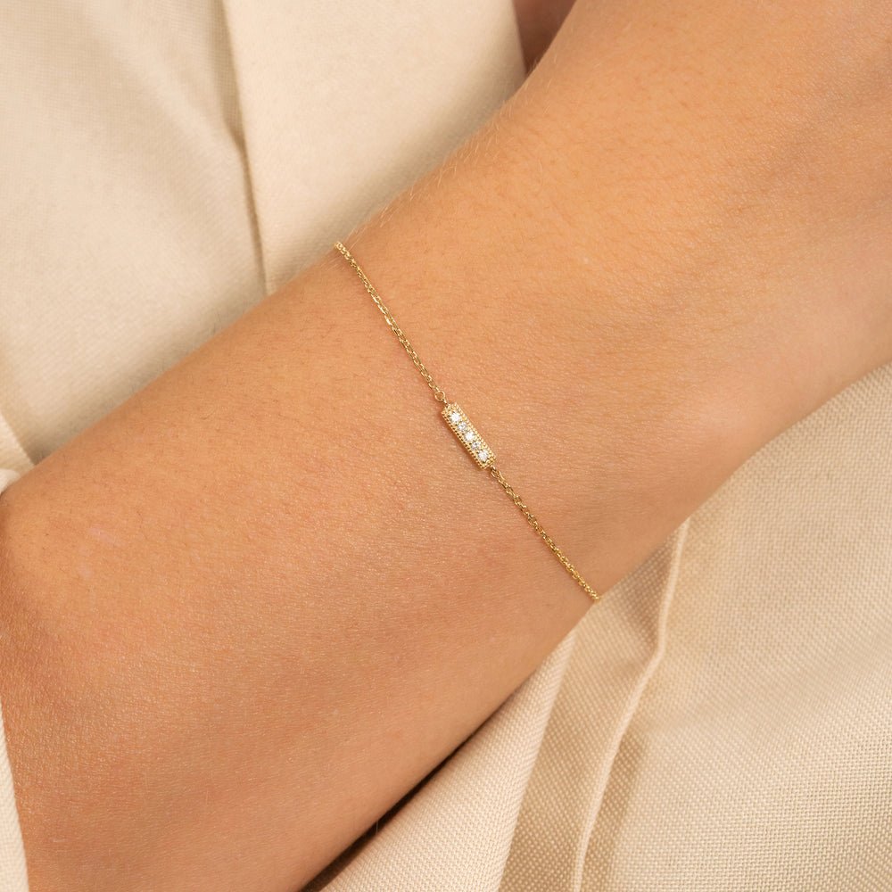 Dainty Diamond Bar Bracelet