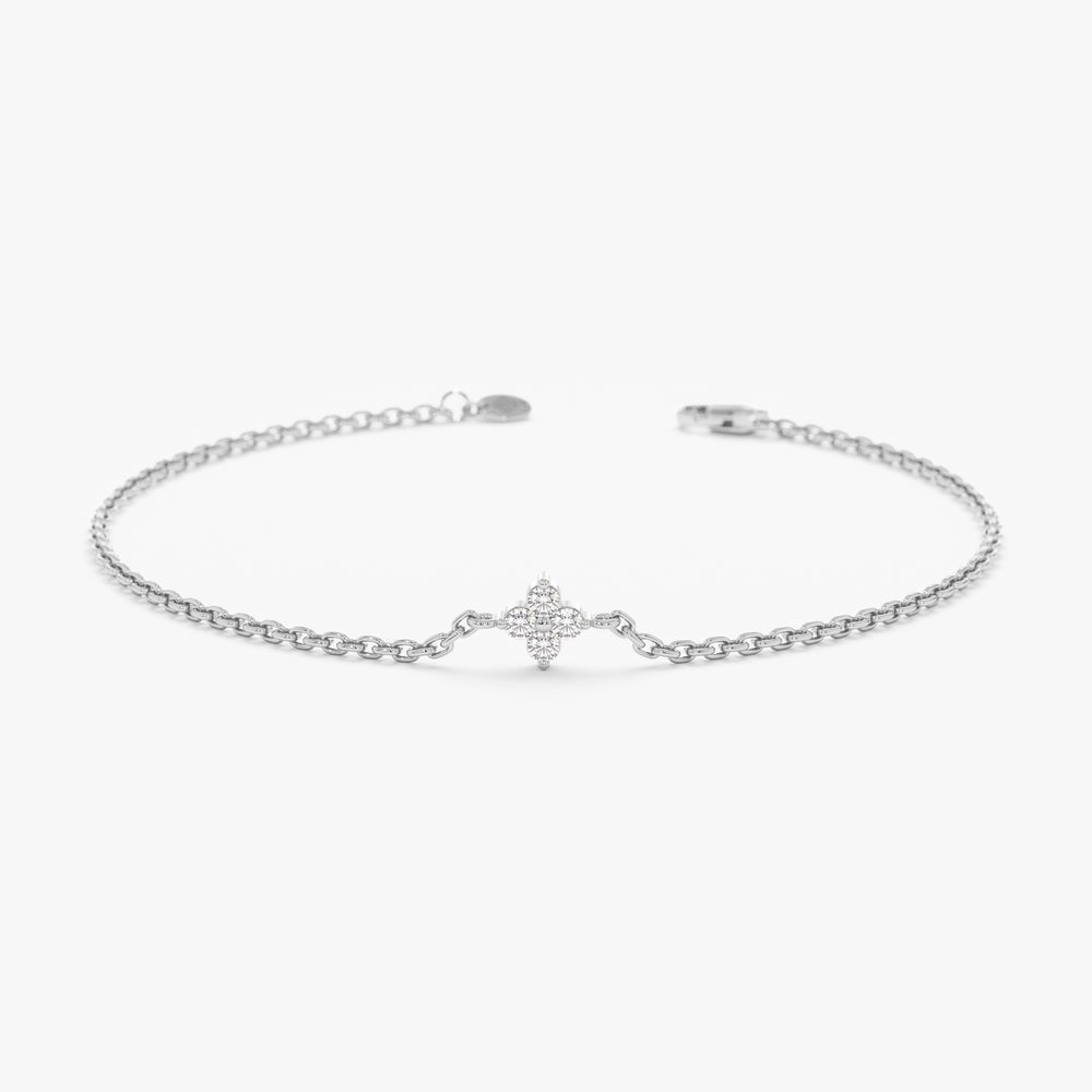 Dainty Diamond Clover Bracelet