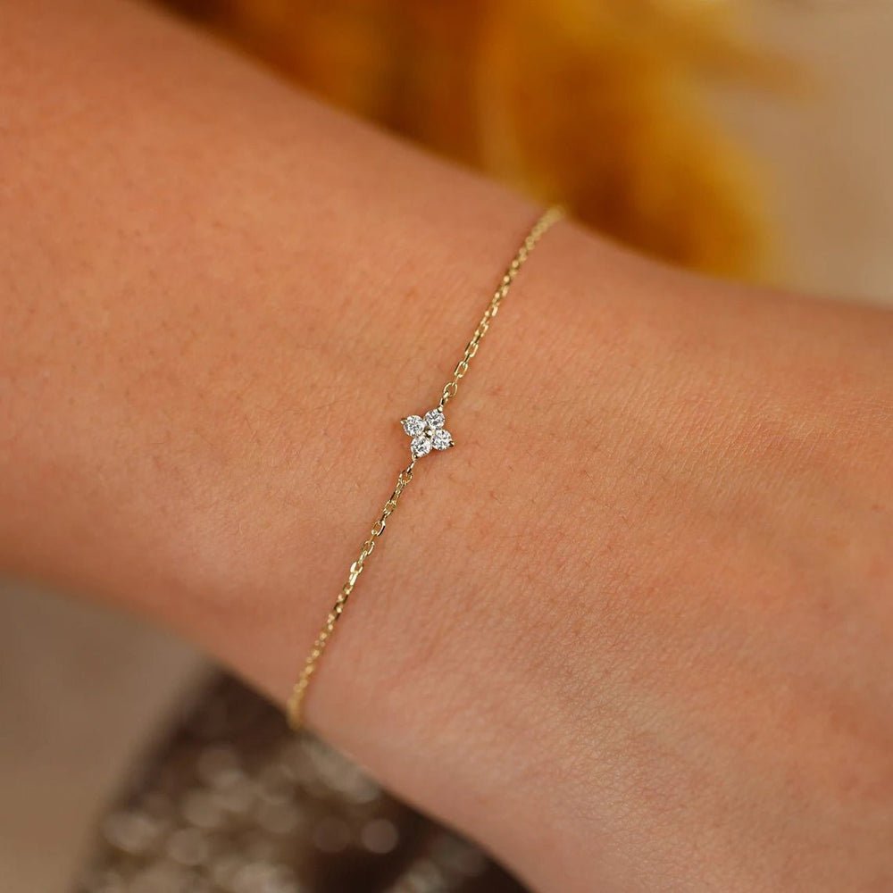 Dainty Diamond Clover Bracelet