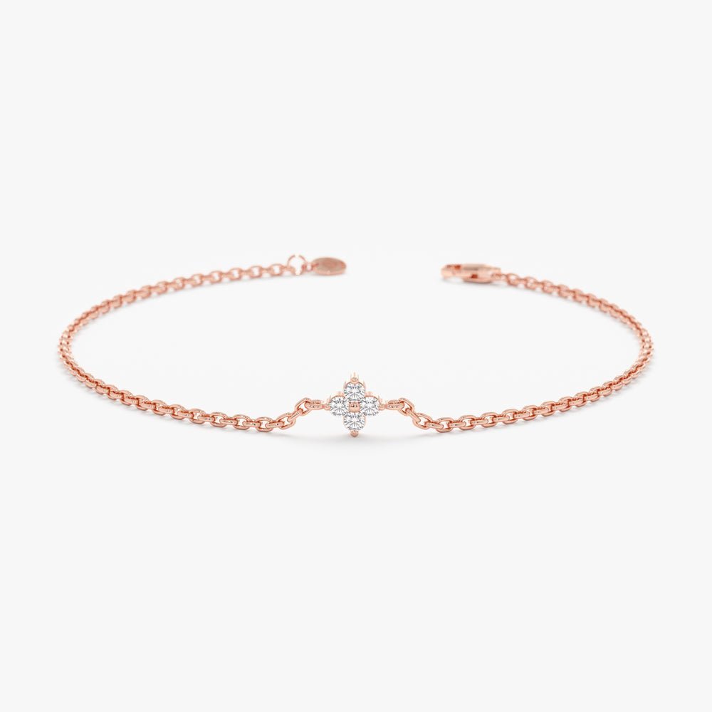 Dainty Diamond Clover Bracelet