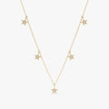 Dainty Diamond Star Drop Necklace