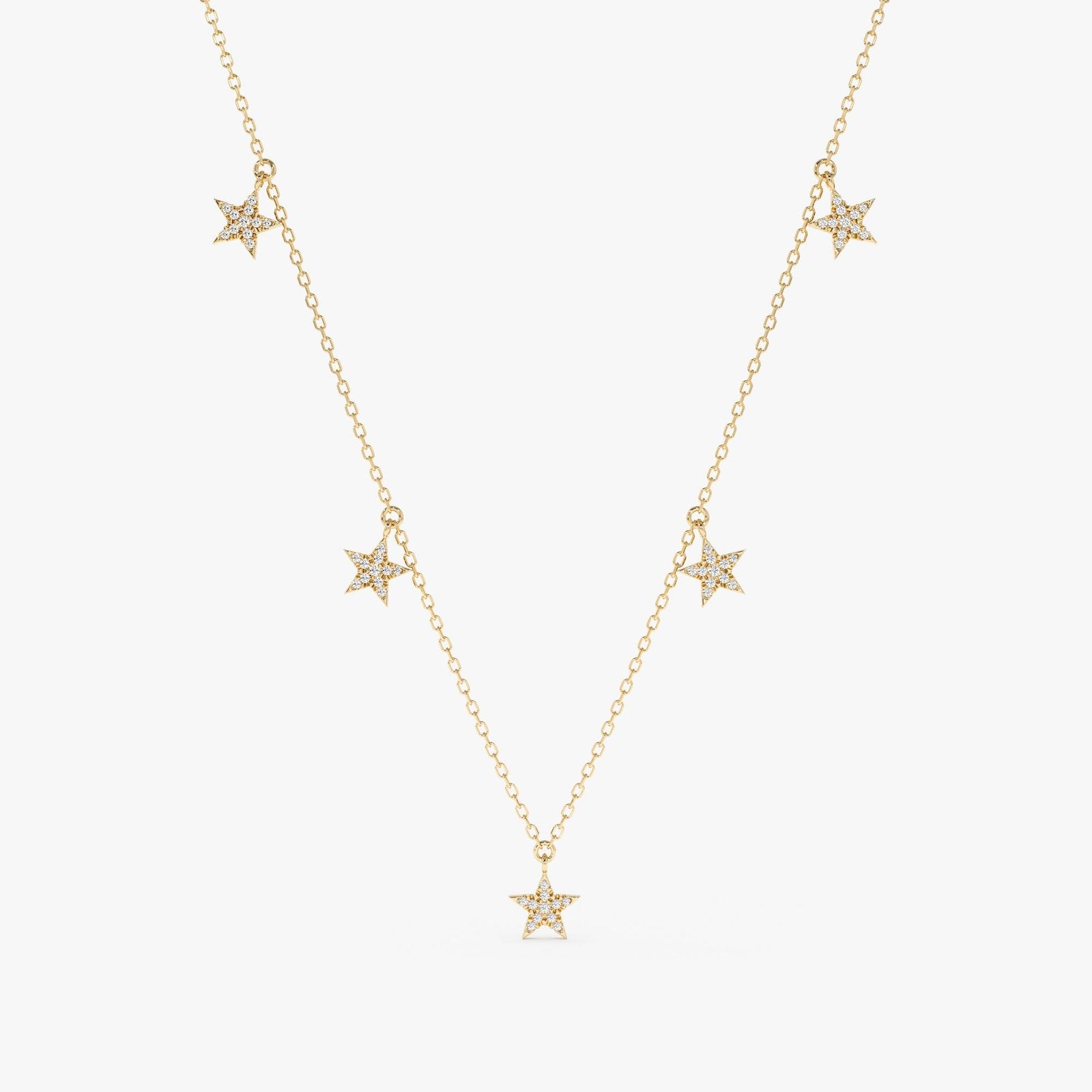 Dainty Diamond Star Drop Necklace
