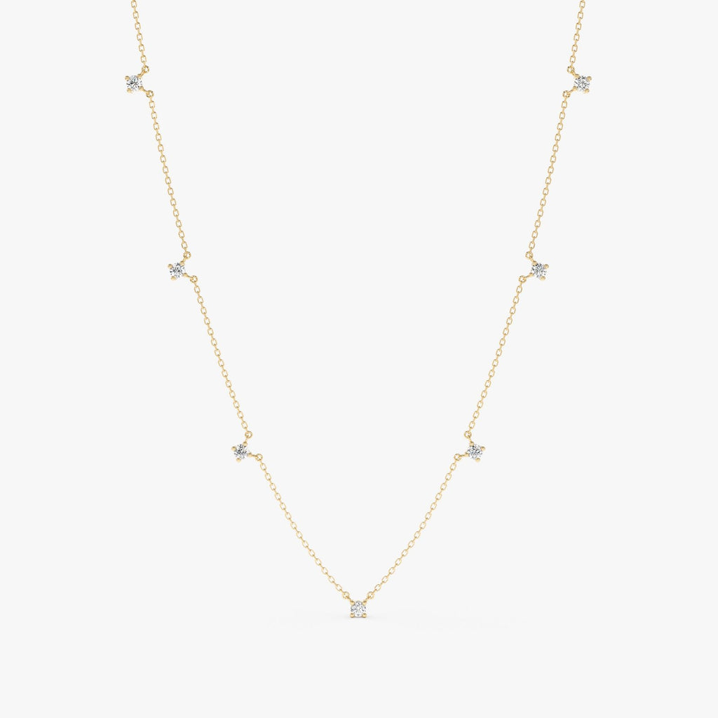 Dainty Diamond Station Necklace