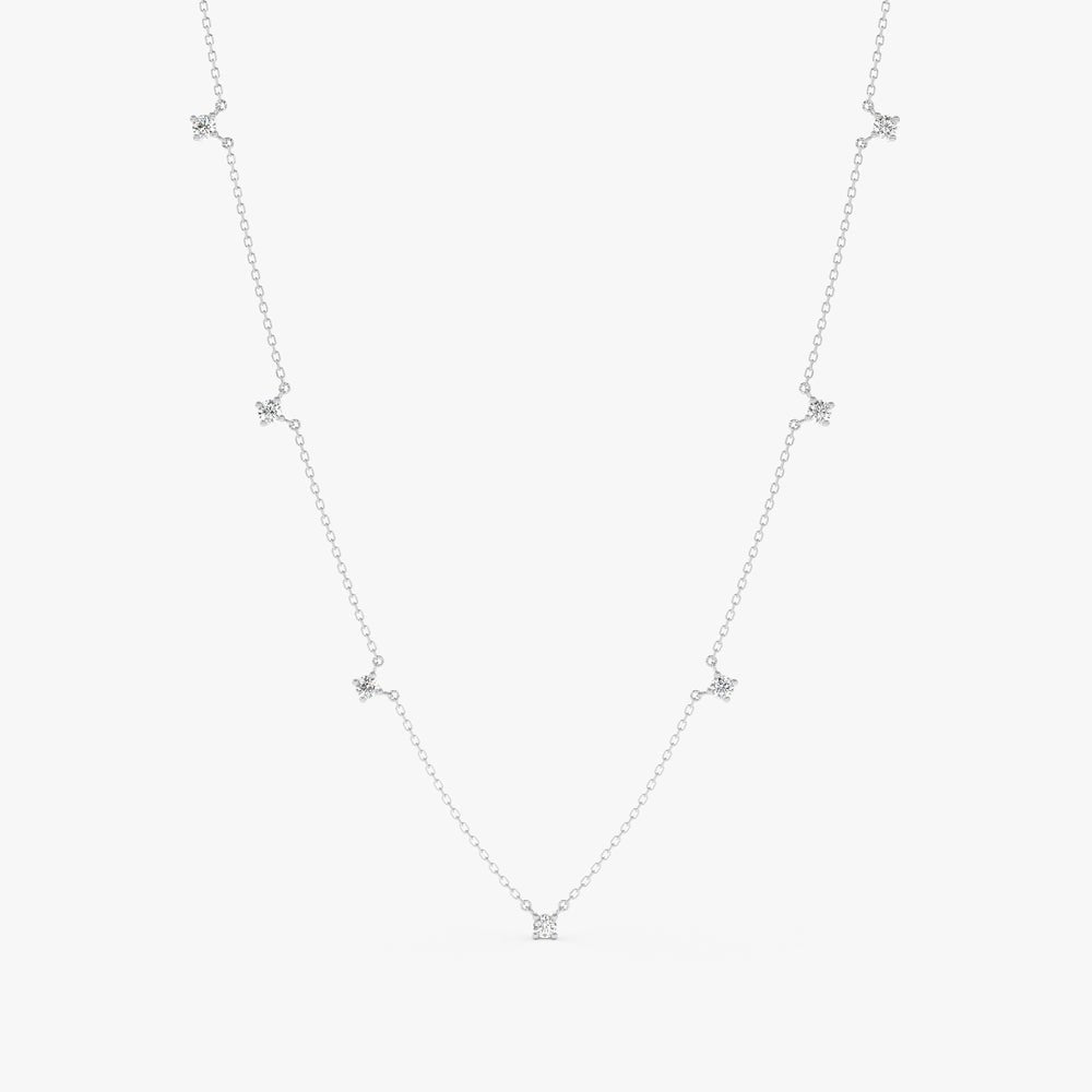 Dainty Diamond Station Necklace