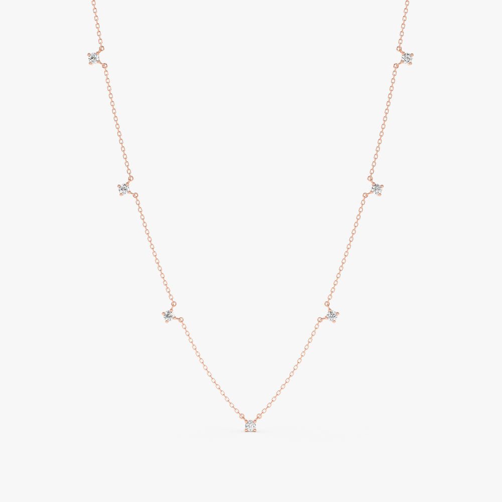 Dainty Diamond Station Necklace