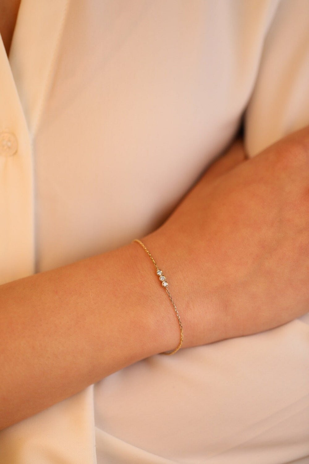 Dainty Diamond Trio Bracelet