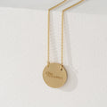 Dainty Engravable Brushed Disc Necklace