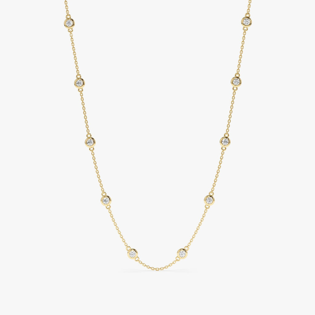 Dainty Multi Diamond By The Yard Necklace