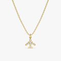 Dainty Natural Diamond Airplane Necklace