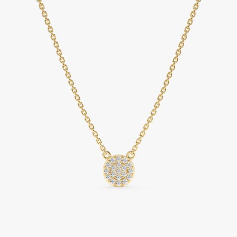 Dainty Natural Diamond Disc Necklace