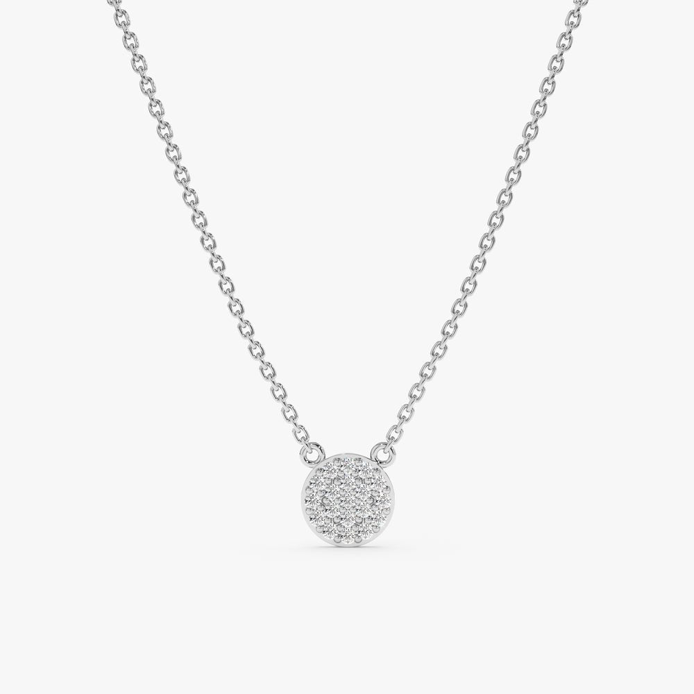 Dainty Natural Diamond Disc Necklace