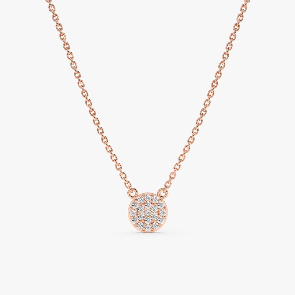 Dainty Natural Diamond Disc Necklace