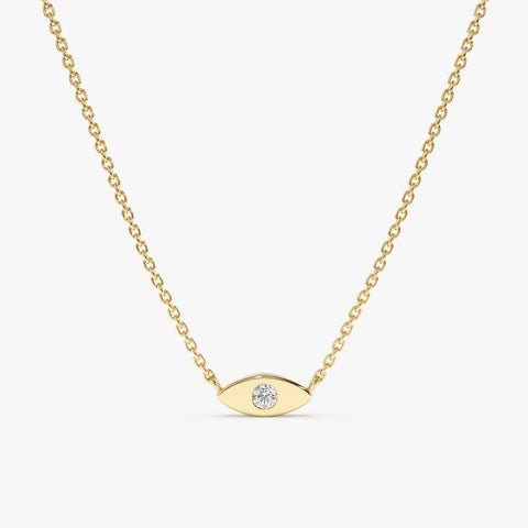Dainty Solitaire Diamond Eye Necklace