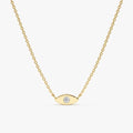 Dainty Solitaire Diamond Eye Necklace