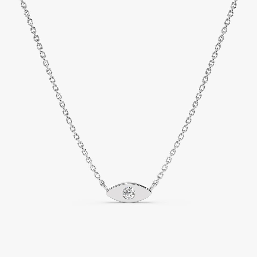 Dainty Solitaire Diamond Eye Necklace