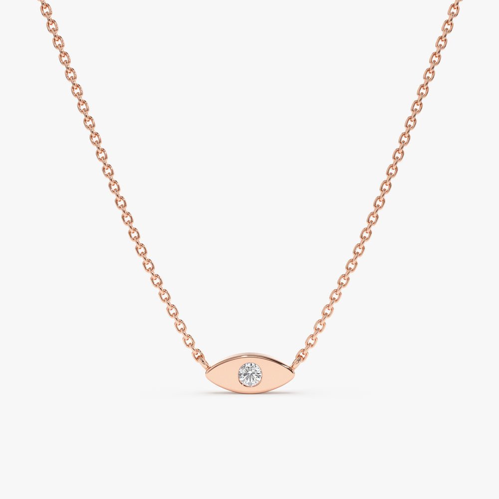 Dainty Solitaire Diamond Eye Necklace