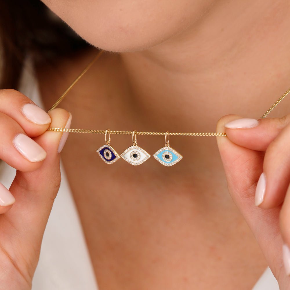 Diamond and Enamel Evil Eye Charm