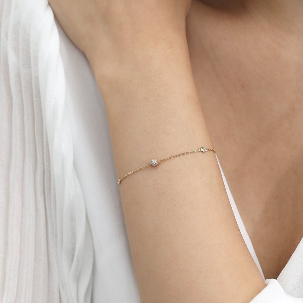 Diamond Ball Station Bracelet