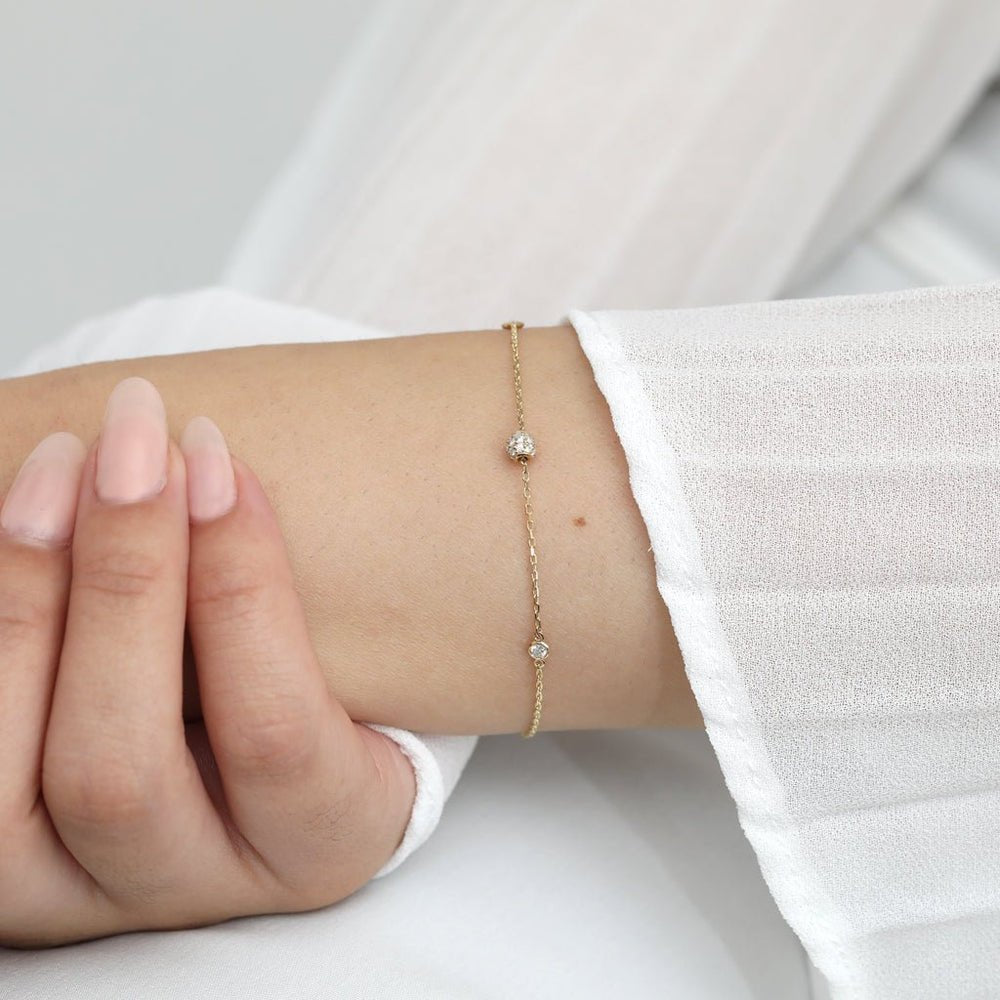 Diamond Ball Station Bracelet