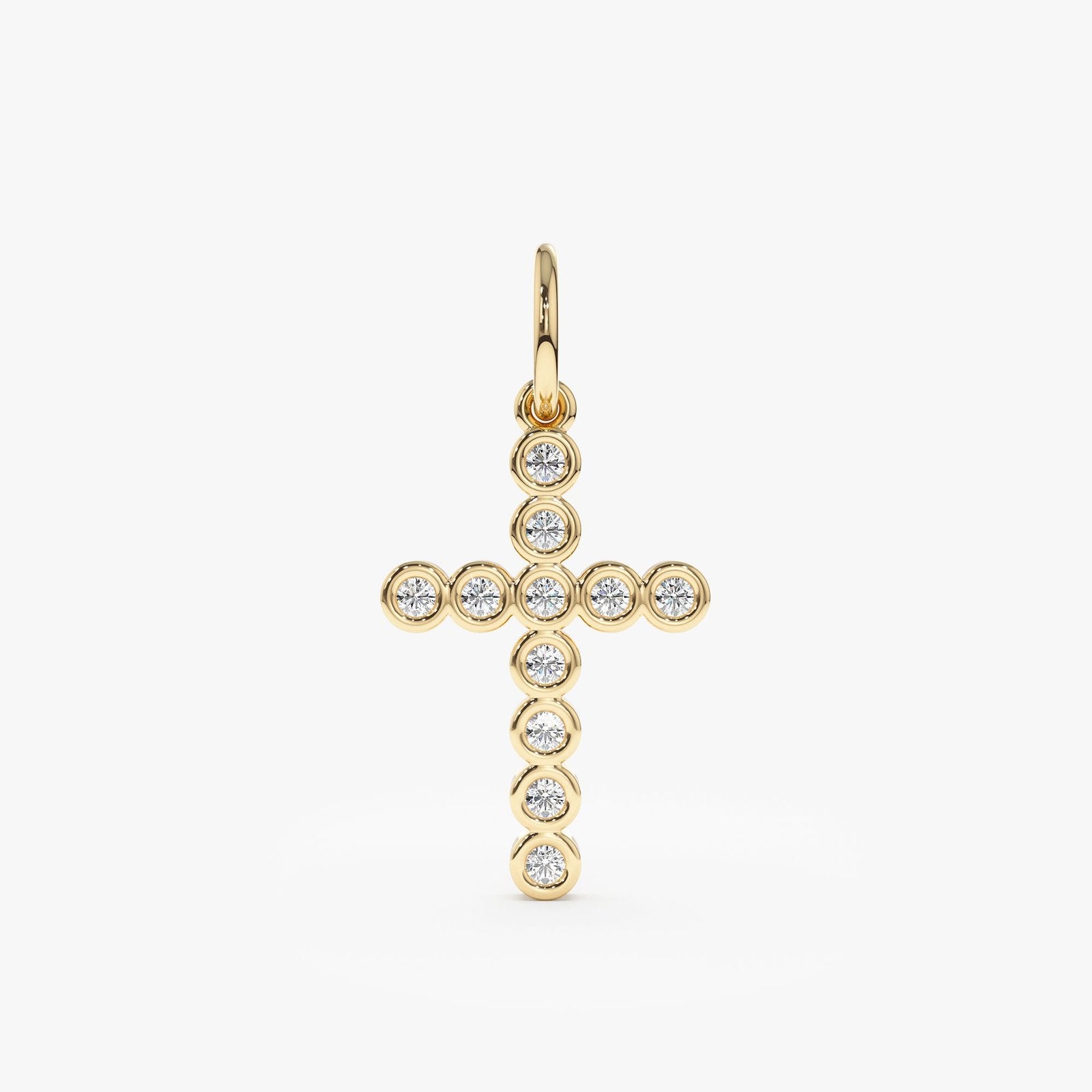 Diamond Bezel Cross Charm