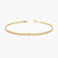 Diamond Bezel Cuban Chain Bracelet