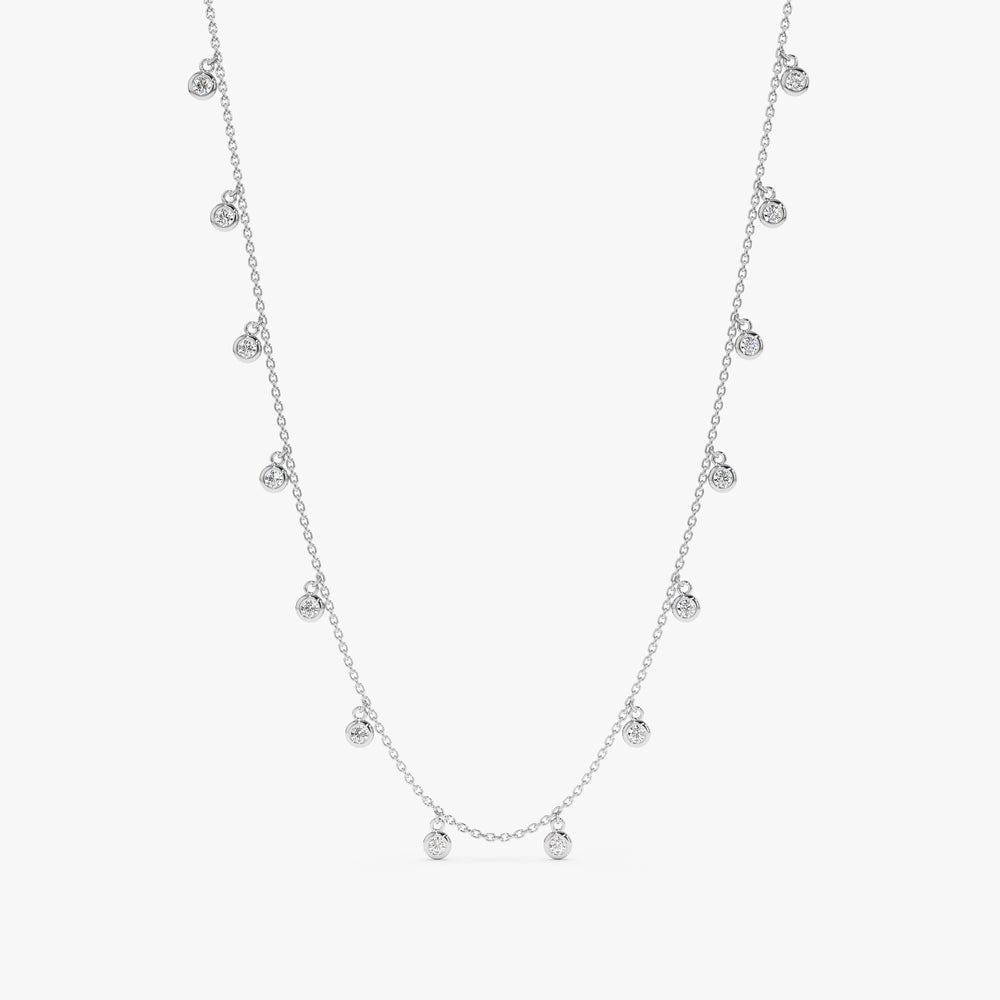 Diamond Bezel Station Necklace