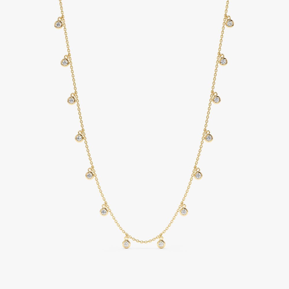Diamond Bezel Station Necklace
