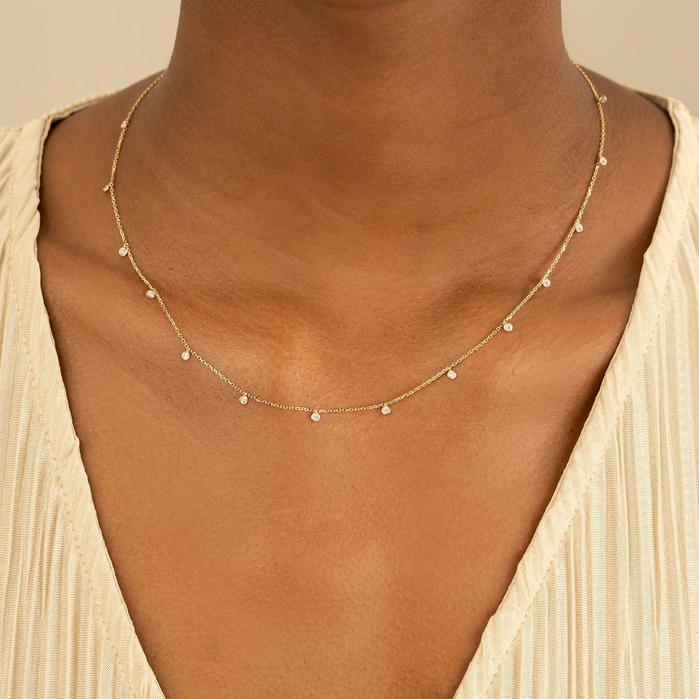 Diamond Bezel Station Necklace
